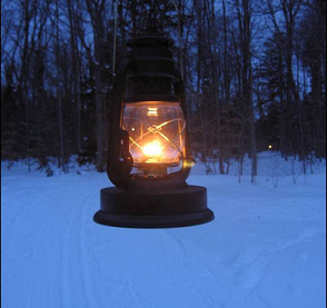 Lantern lit Cross Country Ski