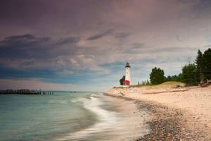 Crisp Point Lighthouse Stormy Day